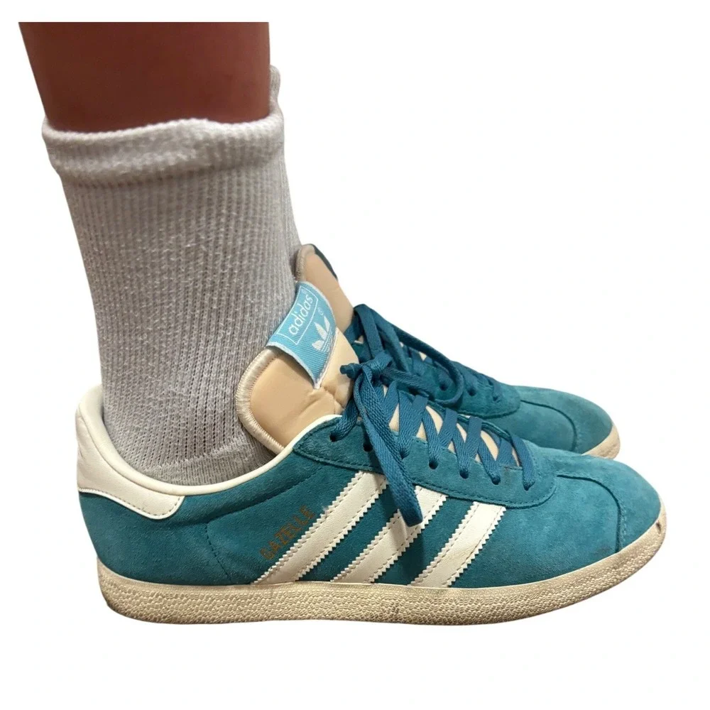 Adidas Gazelle HQ1061 Turquoise Blue Suede Sneakers Men's‎ Size 7